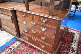 A George III mahogany chest of drawers having brass escutcheons and handles, lovely proportions,