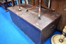 A 19th Century stained frame blanket box, width approx. 113cm