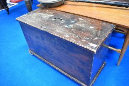 A stained pine tool or similar chest