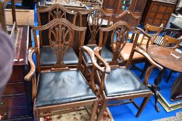 A set of four (two plus two) reproduction hepplewhite style dining chairs, and a further similar