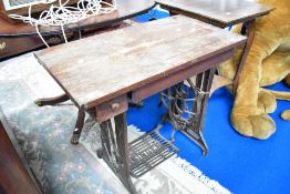 A vintage treadle sewing machine