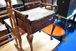 A late Victorian stained frame piano stool