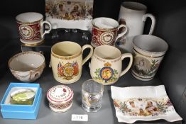 An assortment of Coronation ware including Royal Doulton and Adams, some AF.
