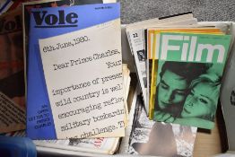 A selection of vintage Vole magazines of underground and ecology interest.
