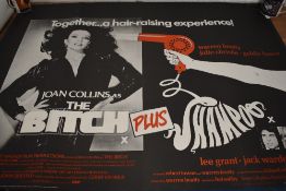 Four 1970s and 80s movies posters, including 'Dressing to kill'.