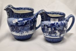 Two 20th century Royal Doulton Eglinton Tournament patter water jugs.