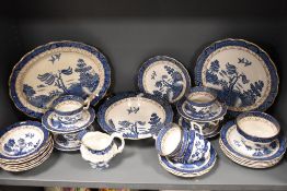 A vintage Booths Real Old Willow pattern part tea and dinner service.