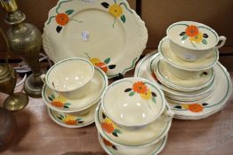 An Art Deco design Royal Venton part tea service.