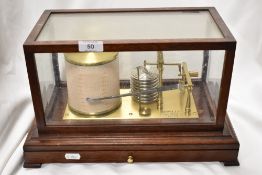 A 20th century Sewills barograph weather station in a fitted mahogany case.