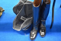 A pair of size 8 (42) riding boots by Regent and 2 boot bags