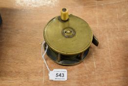 A Vintage 3.5inch Brass fly reel by macleay of Inverness