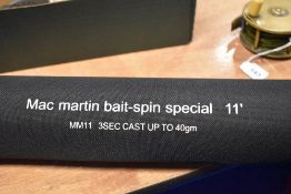 Mac Martin 11ft 3 piece Carbon Fibre Bait/Spin Special Casting Rod in original soft sleeve and
