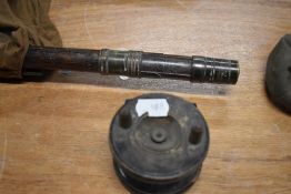A Charles Farlow and co of the strand London 4pc fishing rod and wooden fly reel accompanied by a