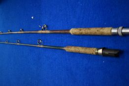 Two vintage boat rods in lightweight carry case