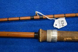 A vintage Hardy split cane 2pc 10ft spinning rod