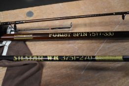 A Shakespeare 11ft 2pc clubmaster quiver rod and a Shakespeare sigma graphite 1760-300 in original