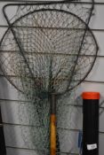 Two landing nets one with bamboo shaft