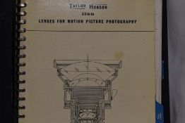 A ring Bound volume Taylor Hobson 35mm lenses for motion picture photography better known as 'The