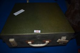 An early 20th century Brexton travel picnic hamper.