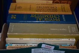 Ten science books including 'The Handbook of Chemistry & Physics 61st Ed.', Cotton and Wilkinson '
