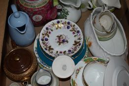 A collection of teaspoons and display shelf, a Palissy 'Lime Grove' part coffee service (11 pieces
