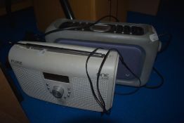 Pure One Elite portable stereo sold along with a Bush radio.
