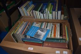 Two cartons of assorted books mainly walking and countryside interest including T Clare '