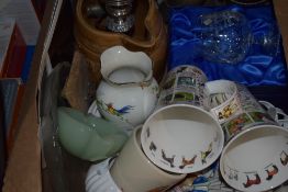 A miscellaneous selection of items including a small amount of commemorative ware, glass plates,