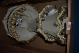Four vintage lampshades etc