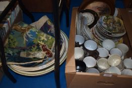 A selection of display and collectable plates including Wedgwood and Spode, a Prinknash Abbey lustre