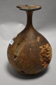 A vintage Camberra burr wood turned lamp base dated 1988.
