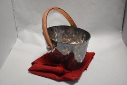 A vintage silver plated ice bucket bearing crest for Newbury Race Course.