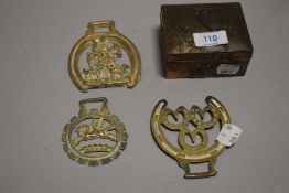 An early 20th century Japanese antimony jewellery case with embossed flower pattern.