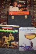 A vintage case of vinyl records.