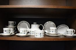 A modern Royal Doulton Tapestry pattern part tea set.