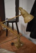 An early 20th century Herbert Terry angle poise lamp