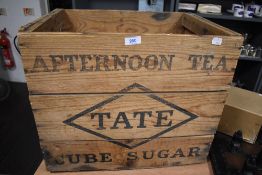 An early 20th century Tate Afternoon tea advertising crate.