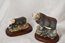 A Border Fine Arts animal study of a Herdwick ewe and lamb with a limited edition Lakeland Tradit