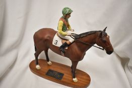 A Beswick Connoisseur model Nijinski Lester Piggot UP2352 reigns have been replaced.