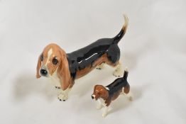 Two Beswick dog studies including Bessett Hound and Blood Hound.