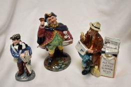 Three Royal Doulton figure studies Town Cryer HN2119, Old Ben Limited Edition 453/1500 HN3190 and