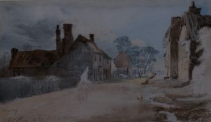 Attributed to Thomas Lindsay (1793-1861) an unfinished pencil and watercolour sketch, faintly