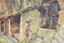 After Sir William Russell Flint R.A (British 1880-1969) a pair of modern coloured prints, female