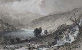 Local interest: Two coloured local scene engravings after Gasteineau and ALLOM, 'Skiddaw from