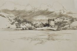 After Freddy Theys (Belgian b.1937) a limited edition etching, entitled 'Eilean Donan Castle' a