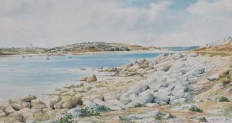C.N (Chris) Smith (British contemporary) an attractive coastal scene watercolour, entitled '