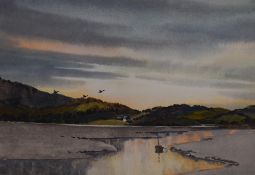 Local Interest: Ebenezer John Woods (Jack) Prior (British 1914-1988) watercolour, local estuary