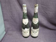 Two bottles of Graacher Himmelreich Spatlese 1959 Mosel-Saar-Ruwer Original-Kellerabfullung Joh.