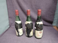 Three bottles of Hermitage TeTe De Cuvee Shipped by Reynier, no strength or capacity stated,