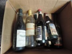 Six bottles and two half bottle of mixed Wine and one bottle of non alcoholic wine, been laid down
